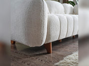 Snowy 3-pieces (Sofa & Loveseat & Swivel Chair) Livingroom Set Cream in Cream - 101-SNO-ROMAC-321