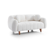 Snowy 3-pieces (Sofa & Loveseat & Swivel Chair) Livingroom Set Cream in Cream - 101-SNO-ROMAC-321