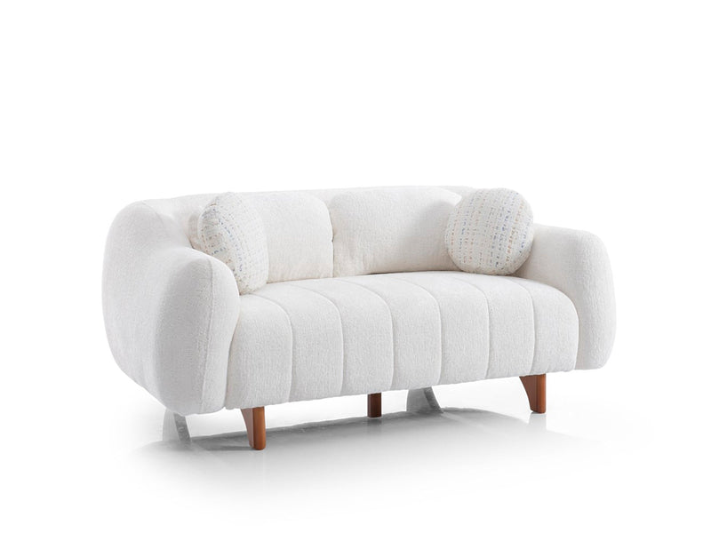 Snowy 3-pieces (Sofa & Loveseat & Swivel Chair) Livingroom Set Cream in Cream - 101-SNO-ROMAC-321