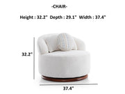 Snowy 37.4" Wide Swivel Armchair - Standard Accent Chairs