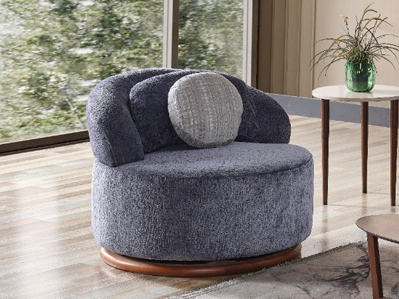 Snowy 37.4" Wide Swivel Armchair - Standard Accent Chairs