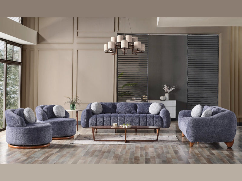 Snowy 37.4" Wide Swivel Armchair - Standard Accent Chairs