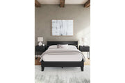 Socalle Black Queen Panel Platform Bed - Lara FurnitureQueen Bed