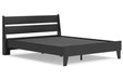 Socalle Black Queen Panel Platform Bed - Gate FurnitureQueen Bed