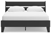 Socalle Black Queen Panel Platform Bed - Lara FurnitureQueen Bed