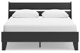 Socalle Black Queen Panel Platform Bed - Gate FurnitureQueen Bed