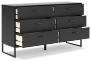 Socalle Queen Platform Bed with Dresser in Black - PKG018852