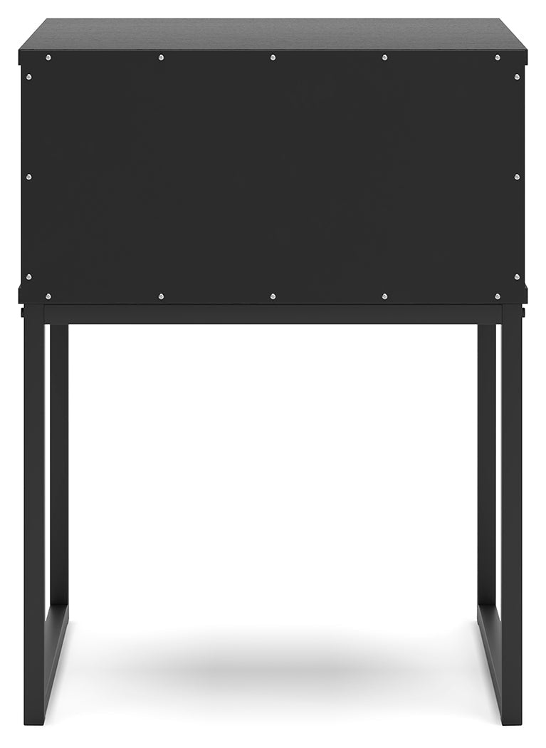 Socalle Twin Panel Platform Bed with Nightstand in Black - PKG018969