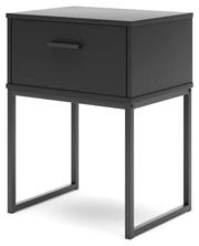 Socalle Twin Panel Platform Bed with Nightstand in Black - PKG018969