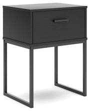 Socalle Twin Panel Platform Bed with Nightstand in Black - PKG018969
