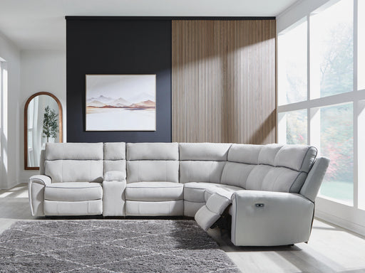 Social Pointe Pearl/Ash 6-Piece Power Reclining Sectional - PC98802S10