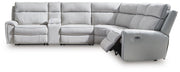 Social Pointe Pearl/Ash 6-Piece Power Reclining Sectional - PC98802S10