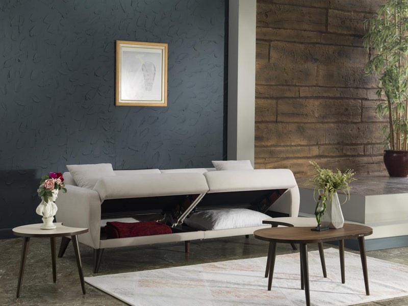 Sofa In A Box - Flexy (Zigana Beige) - Lara FurnitureSleeper Sofa