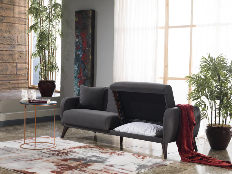 Sofa In A Box - Flexy (Zigana Charcoal) - Lara FurnitureSleeper Sofa