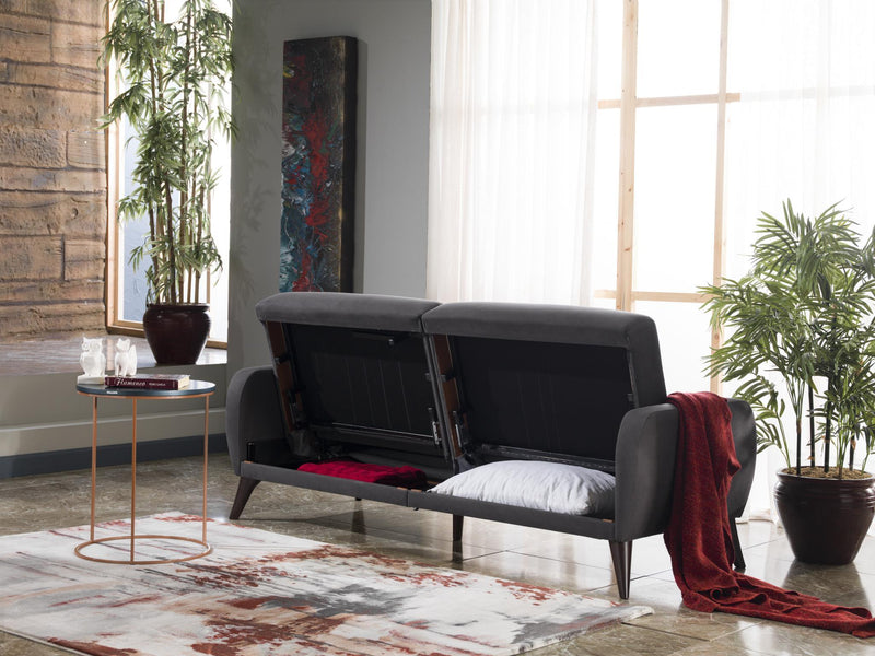 Sofa In A Box - Flexy (Zigana Charcoal) - Lara FurnitureSleeper Sofa
