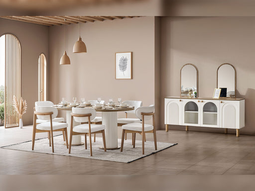 Sofya Diningroom (Consol With Mirror & Dining Table & 6 Dining Chair) - 200-ALT-SOF-DT-6-SET