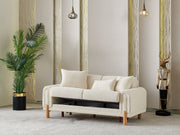 Soho 3-pieces (Sofa & Loveseat & Chair) Livingroom Set Cream in Cream - 101-SOH-IST03-321