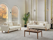 Soho 3-pieces (Sofa & Loveseat & Chair) Livingroom Set Cream in Cream - 101-SOH-IST03-321