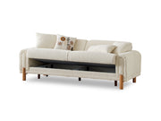 Soho 3-pieces (Sofa & Loveseat & Chair) Livingroom Set Cream in Cream - 101-SOH-IST03-321