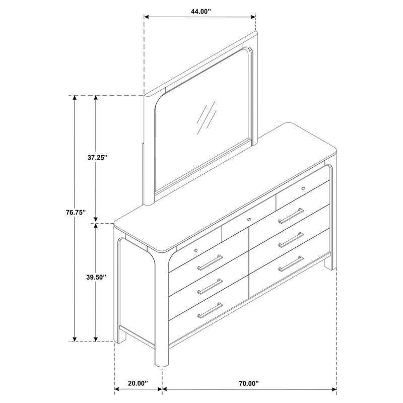 Solano 9-drawer Bedroom Dresser with Mirror Weathered Mango - 222523M