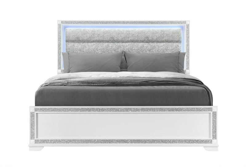 Soleil White King Bed - SOLEIL-WHITE-KB