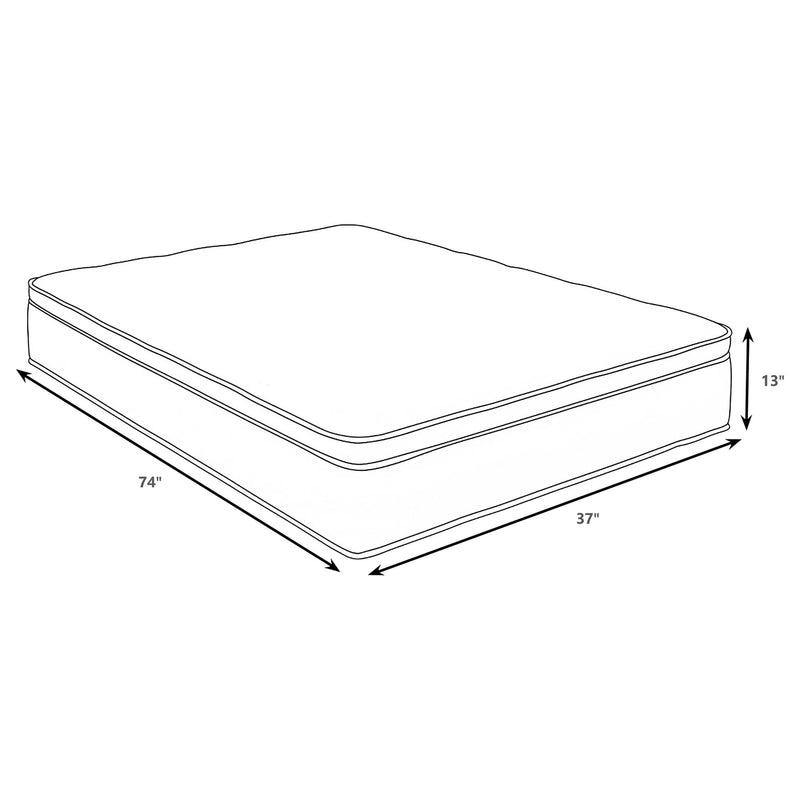 Sommet 13-inch Twin Bamboo Euro Top Memory Foam Hybrid Mattress - 350363T