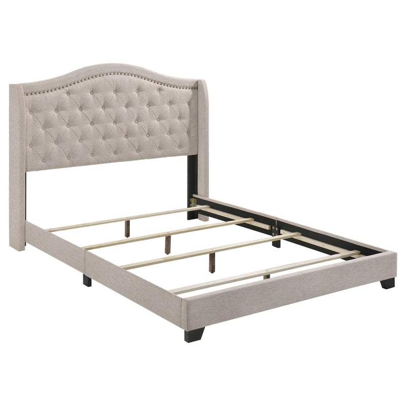 Sonoma Upholstered Full Wingback Bed Beige - 310073F