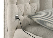 Sonya 4-piece Upholstered Eastern King Bedroom Set Ivory - 360111KE-S4
