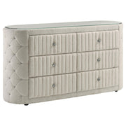 Sonya 5-piece Upholstered Queen Bedroom Set Ivory - 360111Q-S5