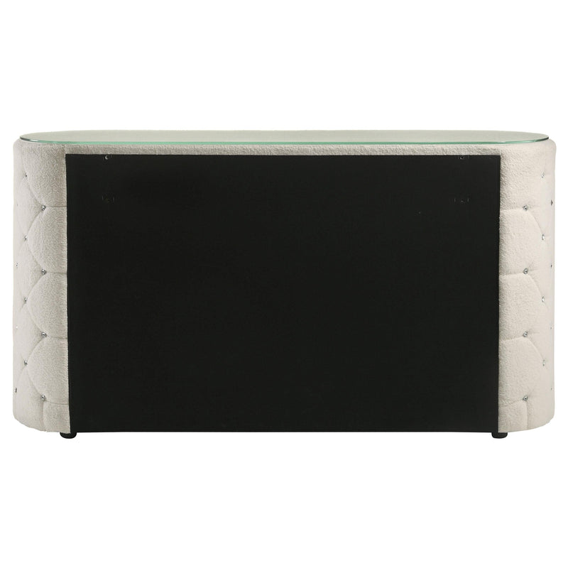 Sonya 6-drawer Upholstered Bedroom Dresser Ivory - 360113