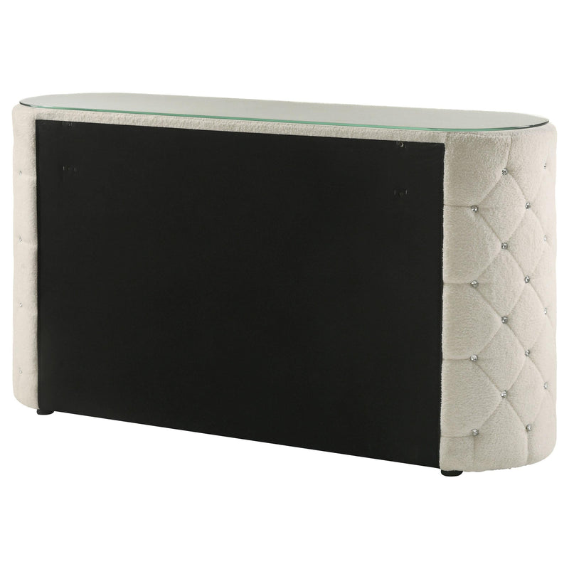 Sonya 6-drawer Upholstered Bedroom Dresser Ivory - 360113