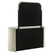 Sonya 6-drawer Upholstered Bedroom Dresser with Mirror Ivory - 360113M