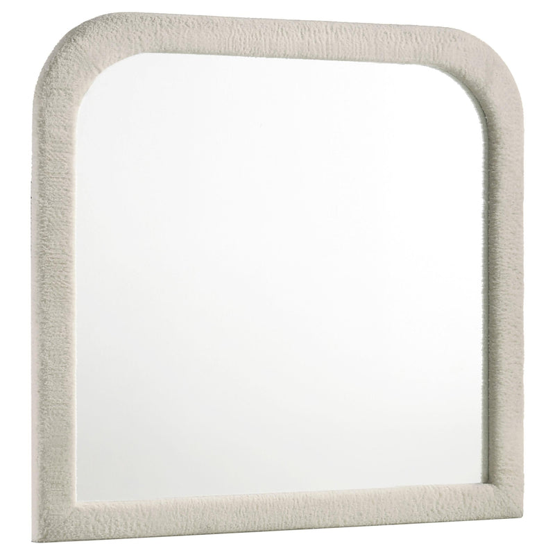 Sonya Upholstered Bedroom Dresser Mirror Ivory - 360114