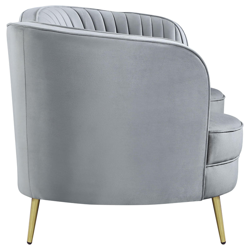 Sophia 2-piece Upholstered Channel Tufted Sofa Set Grey - 506864-S2