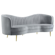 Sophia 2-piece Upholstered Channel Tufted Sofa Set Grey - 506864-S2
