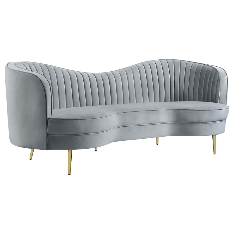 Sophia 2-piece Upholstered Channel Tufted Sofa Set Grey - 506864-S2