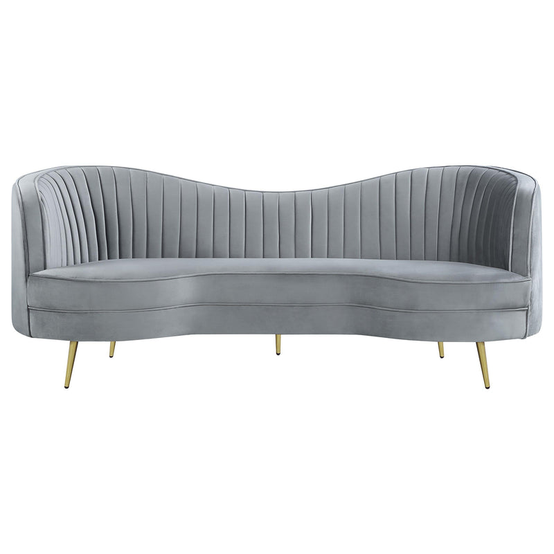 Sophia 2-piece Upholstered Channel Tufted Sofa Set Grey - 506864-S2