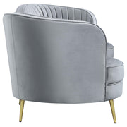 Sophia 2-piece Upholstered Channel Tufted Sofa Set Grey - 506864-S2