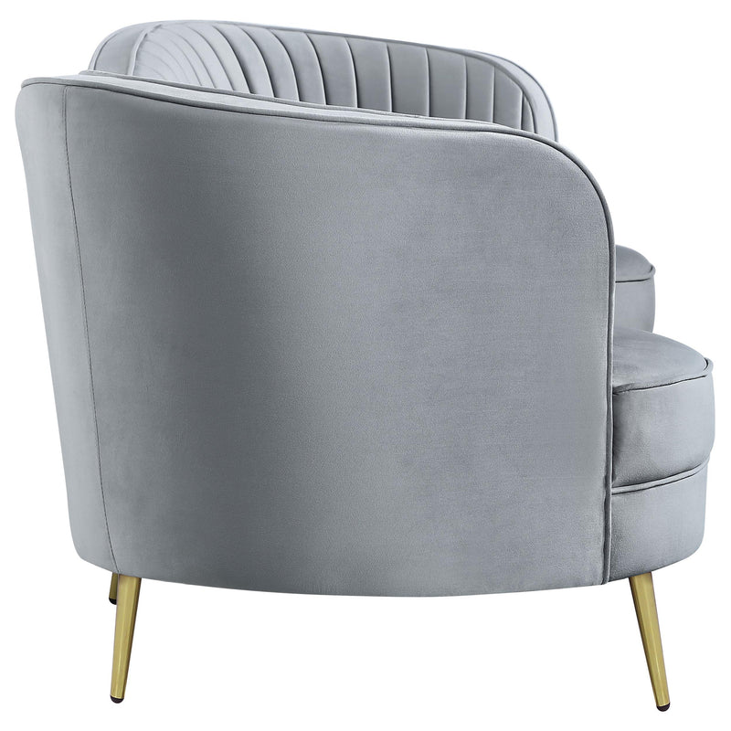 Sophia 2-piece Upholstered Channel Tufted Sofa Set Grey - 506864-S2
