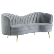 Sophia 2-piece Upholstered Channel Tufted Sofa Set Grey - 506864-S2