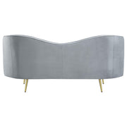 Sophia 2-piece Upholstered Channel Tufted Sofa Set Grey - 506864-S2