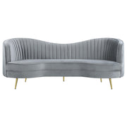 Sophia 3-piece Upholstered Channel Tufted Sofa Set Grey - 506864-S3