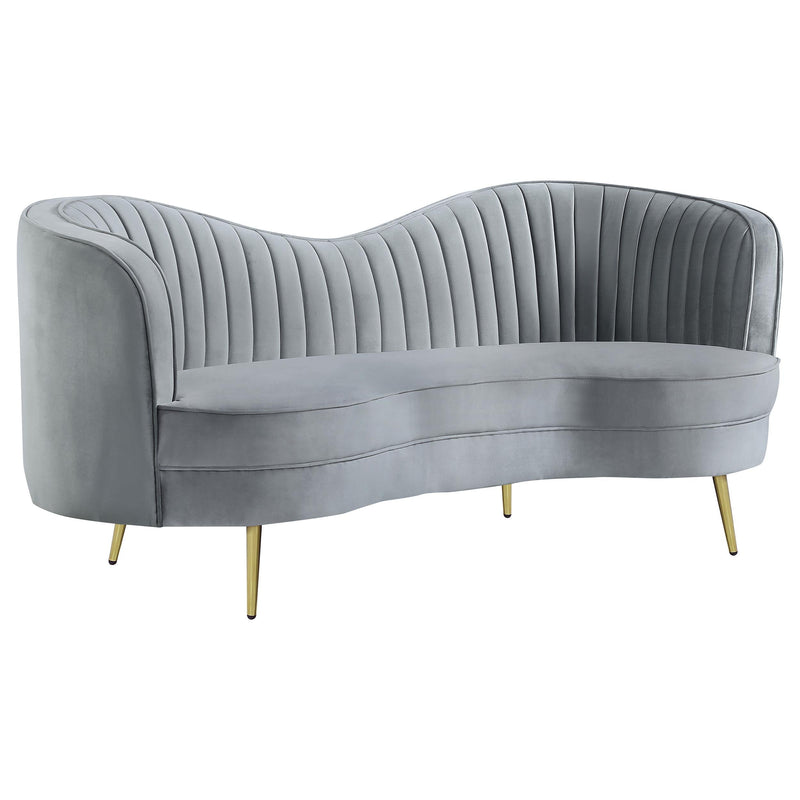 Sophia 3-piece Upholstered Channel Tufted Sofa Set Grey - 506864-S3