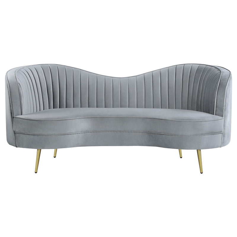 Sophia 3-piece Upholstered Channel Tufted Sofa Set Grey - 506864-S3