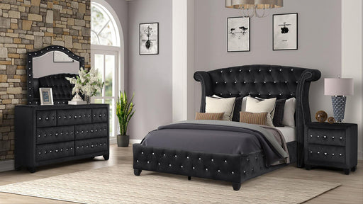 Sophia Full 4 Pc Bedroom Set in Black - Sophia Full 4 Pc Bedroom Set in Black