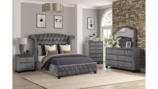 Sophia Full 5 Pc Bedroom Set in Gray - Sophia Full 5 Pc Bedroom Set in Gray