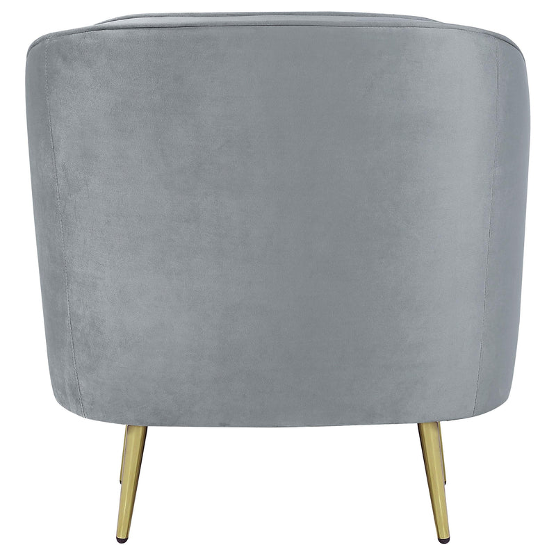 Sophia Upholstered Channel Tufted Barrel Accent Chair Grey - 506866