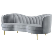 Sophia Upholstered Channel Tufted Sofa Grey - 506864