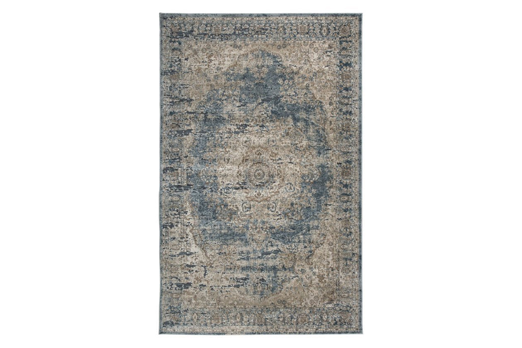 South Blue/Beige 5' x 7' Rug - Gate FurnitureRugs