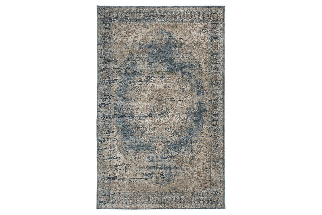 South Blue/Beige 5' x 7' Rug - Gate FurnitureRugs